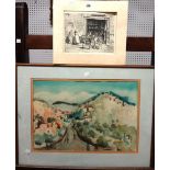 Naphtali Kornbluth (20th century), The Junk Shop, Limehouse, etching, signed and inscribed,