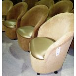 Peter Stringfellow's, Angel's Club, a group of eight beige upholstered tub back club armchairs,