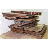 A large quantity of mainly mahogany table tops and leaves, (a.f).