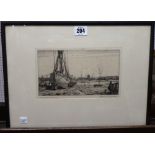 Leonard Russell Squirrell (1893-1979), The Orwell at Ipswich, etching,