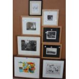 A group of seven assorted 20th century prints, all signed, most inscribed,