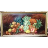 W. Vincent (c.1900), Still life of fruit, oil on canvas, signed, 30cm x 60cm.