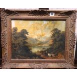 English School (19th century), Landscape, oil on board, 28cm x 38cm.