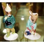 Two Royal Doulton Bunnykins figures , DB152 Boy Skater 1998 and DB153 Girl Skater 1997, (2).