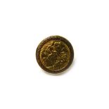 A George V half sovereign 1913, in a 9ct gold ring mount, ring size L and a half, weight 9.1 gms.