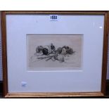 Winifred Austen (1876-1964), Pet Mice, etching, signed and inscribed in pencil, 13cm x 21cm.