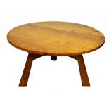 Ian Weston; a contemporary Cotswold school oak centre table, incised monogram and dated 04,