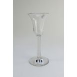 An opaque twist wine glass, circa 1765,