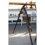 A Dollond 3-inch brass refracting telescope on stand, English, late 19th century,