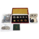 A 1950 nine coin specimen proof set, with a Royal Mint case, a 1951 Festival of Britain crown,