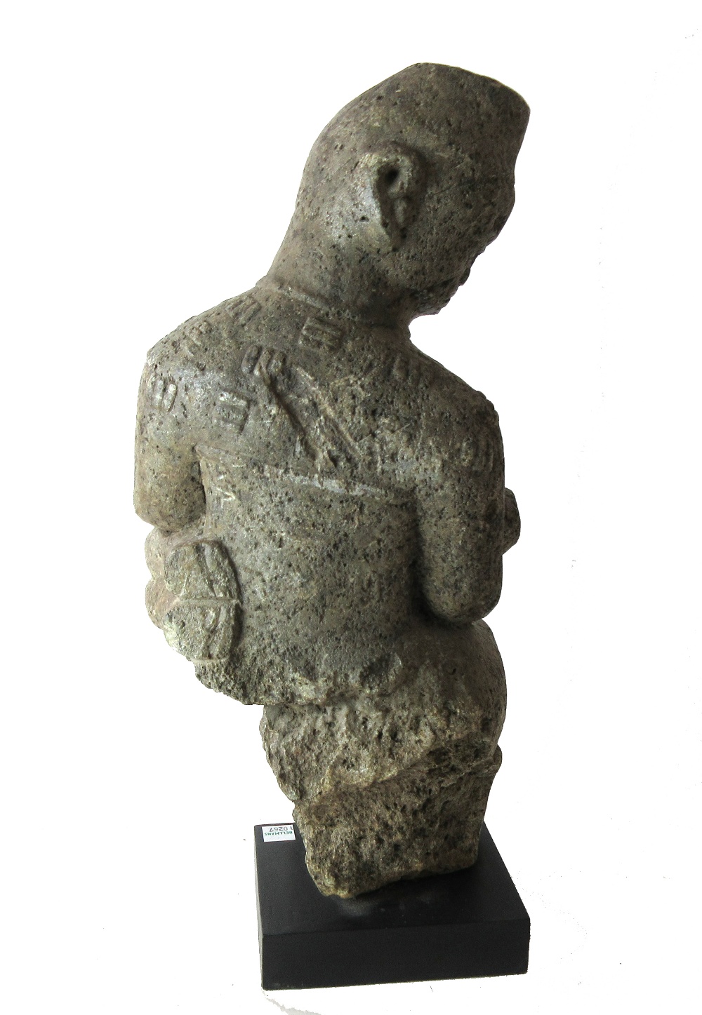 A Kongo stone fertility figure, modelled as a mother breast feeding a child, - Image 2 of 2