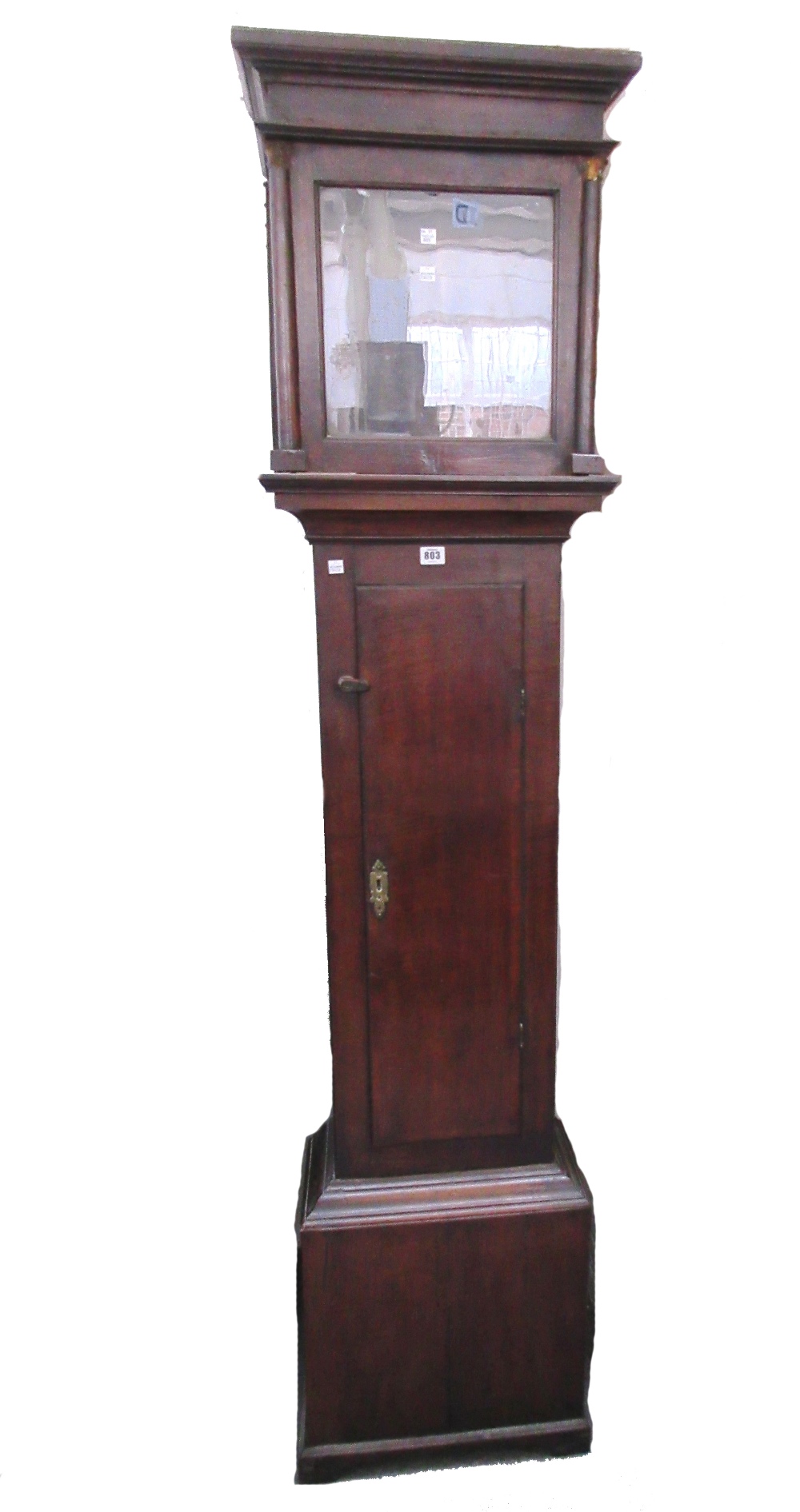 An oak long case clock, 19th century,