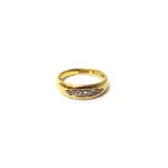 A Victorian 18ct gold and diamond set five stone ring,