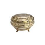 A silver late Victorian hinge lidded tea caddy, of shaped oval bombe rococo form,