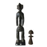 A Bagirmi doll, Central Africa, wood, 21cm high, together with a Mumuye figure, Nigeria, wood,