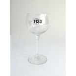 A part suite of Cartier crystal stemware, comprising; five water glasses and nine wine glasses,