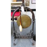 A Victorian cast iron dinner gong in the Gothic taste,