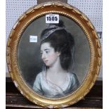 Attributed to Hugh Douglas Hamilton (1739-1808), Portrait of Lady Carhampton, pastel, oval,