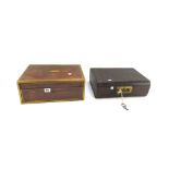 A Victorian rosewood and brass inlaid humidor, (converted),