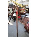 A 4-inch Broadhurst Clarkson & Co brass refracting telescope on stand, English, circa 1900,