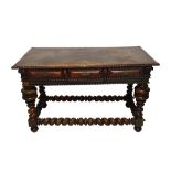 A 19th century Portuguese solid walnut and rosewood gilt metal mounted centre table,