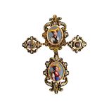 A gold and enamelled brooch, Swiss, mid-19th century,