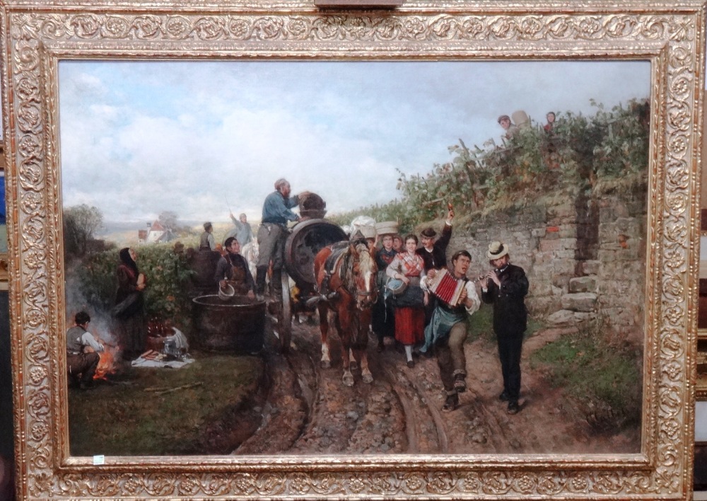 Casimir Geibel 1839-1896), The harvest, oil on canvas, signed , inscribed and dated 1882 Vienna,
