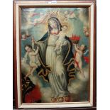 Spanish School (19th century), The coronation of the Virgin, oil on canvas laid on board,