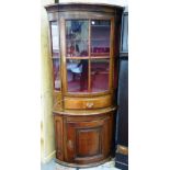A late 18th century French oak corner display cabinet/cupboard,