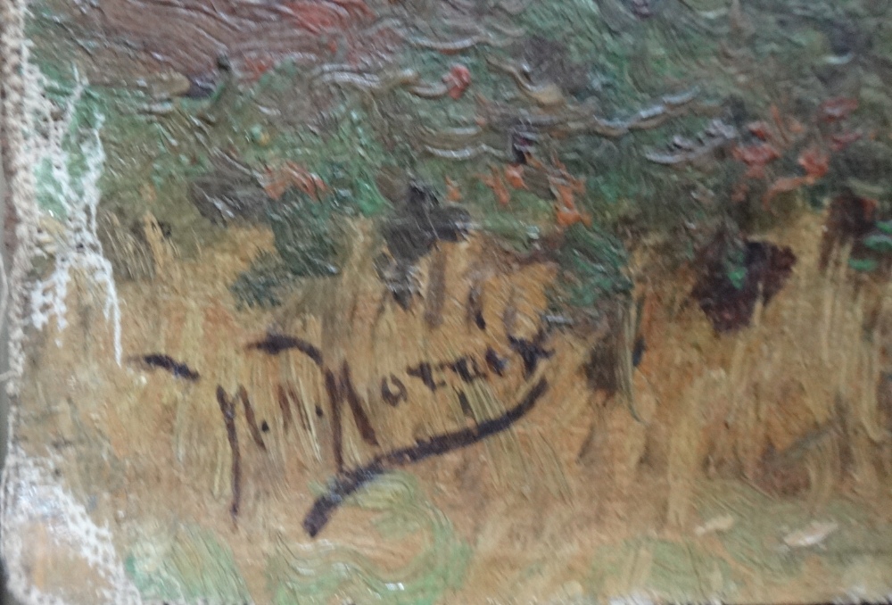 H. M. Horrix (1845-1923), Landscape, oil on canvas laid on board, signed, 22cm x 31cm. - Image 2 of 2