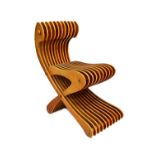 A 20th century laminated plywood chair (possibly a prototype), of 'X' frame form,