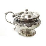 A William IV silver mustard pot, of compressed circular form,