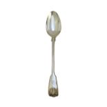 A Victorian silver double struck fiddle, thread and shell pattern basting spoon, London 1871,