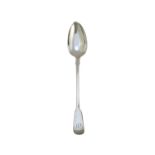 A William IV silver fiddle pattern basting spoon, monogram engraved, London 1832, weight 123 gms.