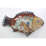 A Japanese Imari dish in the form of a fish, Meiji,