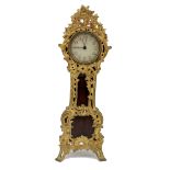 West End Watch Co Bombay & Calcutta: A Louis XV style gilt metal mounted oak miniature longcase