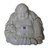 A Chinese blanc de chine figure of a Buddha, 19th/20th century, 17cm high.