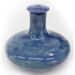 A Chinese porcelain blue ground small vase, 20th century,