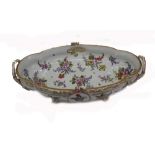 A German porcelain shaped oval two handed fruit dish, circa 1900,