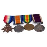 First World War medal group to 18085 BY:S Mjr. W Smith R.F.A.