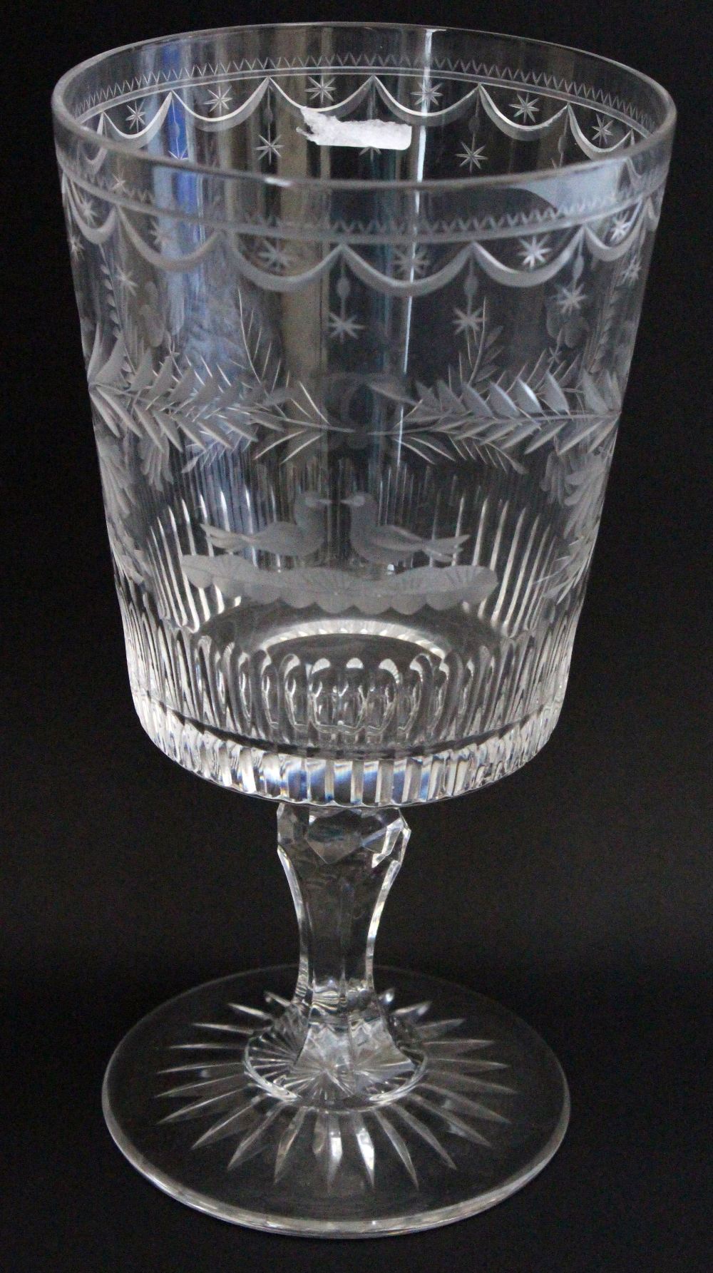 A Regency style glass goblet, first half 20th century,