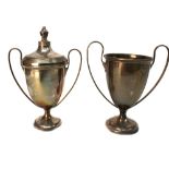 Rowing Interest: A two handed silver trophy cup and cover, J Gloster Ltd, Birmingham 1926,