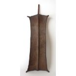 An African hide shield, Toposa / Dinka people, southern Sudan, 106cm long,