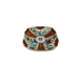 A Worcester porcelain 'Japan' pattern shaped square dish, circa 1770,