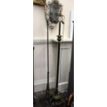 A French brass standard lamp,