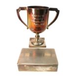 Golfing Interest: A two handled silver trophy cup, Walker & Hall, Birmingham 1926,
