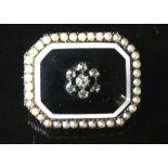 A Victorian diamond, pearl and enamel br