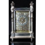 COLLECTED : Garrard - a large silver cased carriage clock, London 1993,
