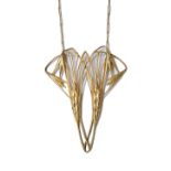 A French silver gilt pendant and chain by Miault,