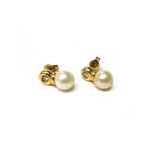 A pair of gold, diamond and cultured pearl earstuds,